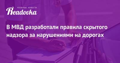 В МВД разработали правила скрытого надзора за нарушениями на дорогах - readovka.news