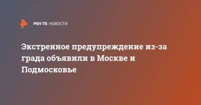 Экстренное предупреждение из-за града объявили в Москве и Подмосковье - ren.tv - Москва - Московская обл. - Московская область