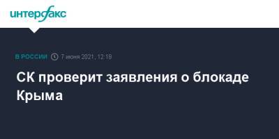 Ефим Фикс - СК проверит заявления о блокаде Крыма - interfax.ru - Москва - Крым