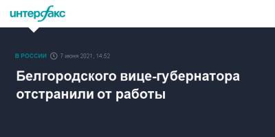 Вячеслав Гладков - Белгородского вице-губернатора отстранили от работы - interfax.ru - Москва - Белгородская обл. - Белгород