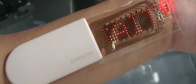 Samsung создала растягивающийся накожный дисплей OLED — его можно крепить на запястье как пластырь - itc.ua - Фитнес