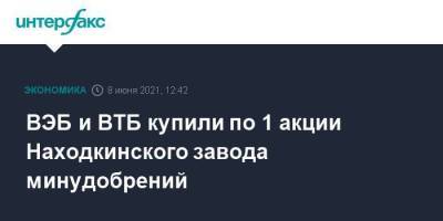 ВЭБ и ВТБ купили по 1 акции Находкинского завода минудобрений - smartmoney.one - Москва - Приморье край