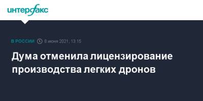 Дума отменила лицензирование производства легких дронов - interfax.ru - Москва