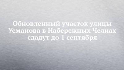 Обновленный участок улицы Усманова в Набережных Челнах сдадут до 1 сентября - chelny-izvest.ru - Набережные Челны