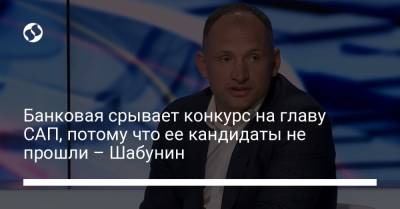 Виталий Шабунин - Банковая срывает конкурс на главу САП, потому что ее кандидаты не прошли – Шабунин - liga.net