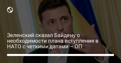 Владимир Зеленский - Андрей Ермак - Джо Байден - Зеленский сказал Байдену о необходимости плана вступления в НАТО с четкими датами – ОП - liga.net