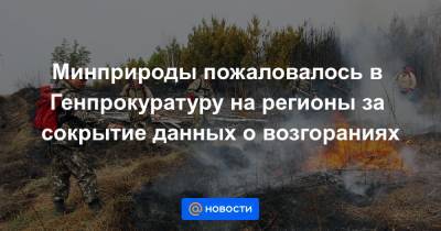Александр Козлов - Минприроды пожаловалось в Генпрокуратуру на регионы за сокрытие данных о возгораниях - news.mail.ru - Иркутская обл. - респ. Саха