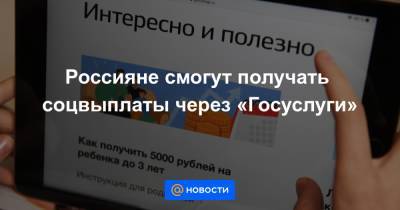 Россияне смогут получать соцвыплаты через «Госуслуги» - news.mail.ru