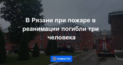 В Рязани при пожаре в реанимации погибли три человека - news.mail.ru - Рязань