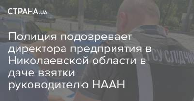 Полиция подозревает директора предприятия в Николаевской области в даче взятки руководителю НААН - strana.ua - Николаевская обл.
