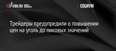 Трейдеры предупредили о повышении цен на уголь до пиковых значений - ivbg.ru - Россия - Россияне