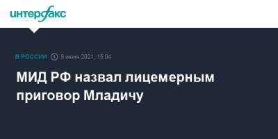 Мария Захарова - Ратко Младич - МИД РФ назвал лицемерным приговор Младичу - interfax.ru - Москва - Хорватия - Югославия