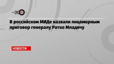 Мария Захарова - Ратко Младич - В российском МИДе назвали лицемерным приговор генералу Ратко Младичу - echo.msk.ru - Гаага - Босния и Герцеговина
