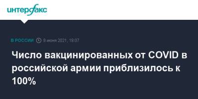 Сергей Шойгу - Число вакцинированных от COVID в российской армии приблизилось к 100% - interfax.ru - Москва