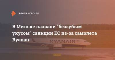 Артем Сикорский - В Минске назвали "беззубым укусом" санкции ЕС из-за самолета Ryanair - ren.tv - Минск