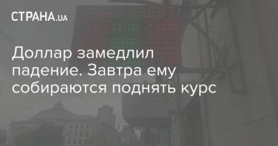 Доллар замедлил падение. Завтра ему собираются поднять курс - strana.ua - Украина