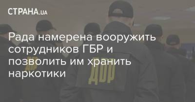 Рада намерена вооружить сотрудников ГБР и позволить им хранить наркотики - strana.ua - Украина