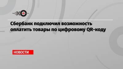 Сбербанк подключил возможность оплатить товары по цифровому QR-коду - echo.msk.ru