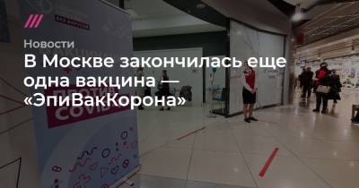Владимир Путин - Анна Попова - В Москве закончилась еще одна вакцина — «ЭпиВакКорона» - tvrain.ru - Москва - Россия
