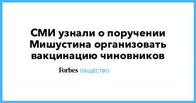 Михаил Мишустин - СМИ узнали о поручении Мишустина организовать вакцинацию чиновников - forbes.ru - Россия