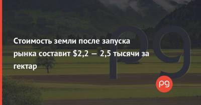 Стоимость земли после запуска рынка составит $2,2 — 2,5 тысячи за гектар - thepage.ua - Украина