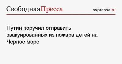 Владимир Путин - Алексей Текслер - Путин поручил отправить эвакуированных из пожара детей на Чёрное море - svpressa.ru - Москва - Россия - Челябинская обл.