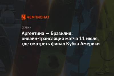 Аргентина — Бразилия: онлайн-трансляция матча 11 июля, где смотреть финал Кубка Америки - championat.com - Рио-Де-Жанейро - Бразилия - Аргентина