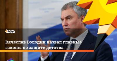 Вячеслав Володин - Вячеслав Володин назвал главные законы по защите детства - ridus.ru