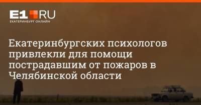 Екатеринбургских психологов привлекли для помощи пострадавшим от пожаров в Челябинской области - e1.ru - Екатеринбург - Челябинская обл.