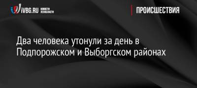 Два человека утонули за день в Подпорожском и Выборгском районах - ivbg.ru - Украина - Ленинградская обл. - Санкт-Петербург - р-н Выборгский