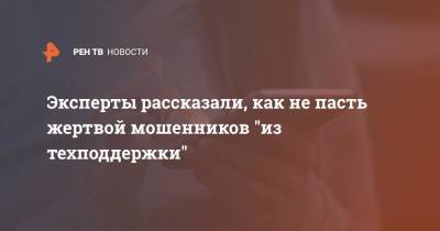 Эксперты рассказали, как не пасть жертвой мошенников "из техподдержки" - ren.tv