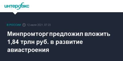Минпромторг предложил вложить 1,84 трлн руб. в развитие авиастроения - interfax.ru - Москва - Россия