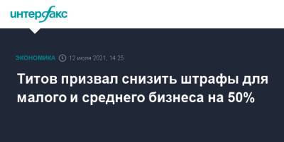 Борис Титов - Титов призвал снизить штрафы для малого и среднего бизнеса на 50% - interfax.ru - Москва - Россия
