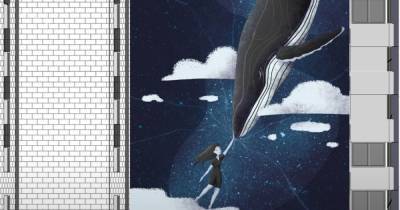 Девятиэтажку на Баграмяна украсит картина «Девочка и кит» (эскиз) - klops.ru - Калининград