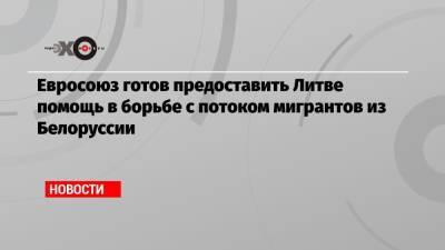Евросоюз готов предоставить Литве помощь в борьбе с потоком мигрантов из Белоруссии - echo.msk.ru - Белоруссия - Ирак - Литва - Вильнюс - Минск - Камерун - Конго