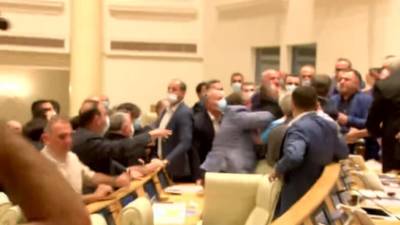 Михаил Саакашвили - Грузинская оппозиция ворвалась в здание парламента - newizv.ru - Грузия - Тбилиси