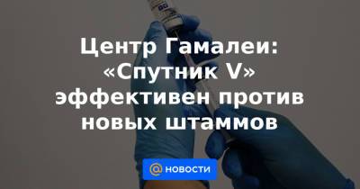 Центр Гамалеи: «Спутник V» эффективен против новых штаммов - news.mail.ru - Москва - Россия - Юар