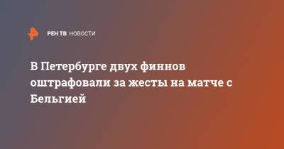 В Петербурге двух финнов оштрафовали за жесты на матче с Бельгией - ren.tv - Санкт-Петербург - Бельгия - Финляндия