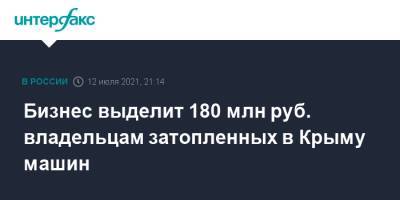 Сергей Аксенов - Бизнес выделит 180 млн руб. владельцам затопленных в Крыму машин - interfax.ru - Москва - Россия - Крым
