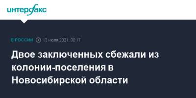 Двое заключенных сбежали из колонии-поселения в Новосибирской области - interfax.ru - Москва - Новосибирская обл.