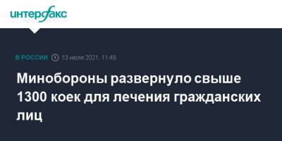 Сергей Шойгу - Минобороны развернуло свыше 1300 коек для лечения гражданских лиц - interfax.ru - Москва - Россия