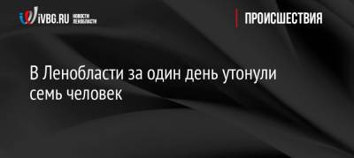 В Ленобласти за один день утонули семь человек - ivbg.ru - Украина - Ленинградская обл. - р-н Всеволожский