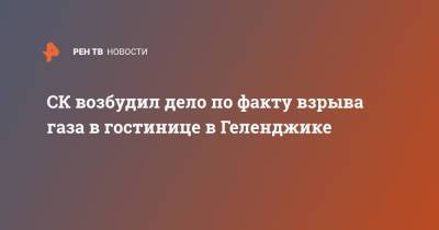 СК возбудил дело по факту взрыва газа в гостинице в Геленджике - ren.tv - Россия - Краснодарский край - Геленджик
