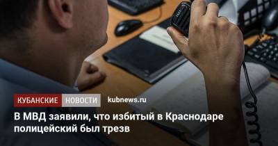 В МВД заявили, что избитый в Краснодаре полицейский был трезв - kubnews.ru - Краснодарский край - Краснодар