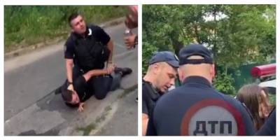 В Киеве девушка помяла полицейскую машину, защищая парня: видео "схватки" - politeka.net - Украина - Киев
