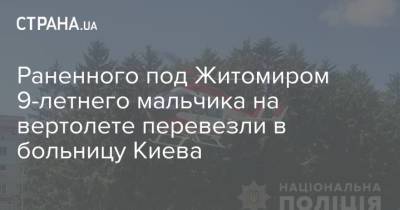 Раненного под Житомиром 9-летнего мальчика на вертолете перевезли в больницу Киева - strana.ua - Украина - Киев - Житомирская обл. - Житомир
