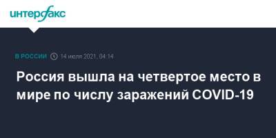 Дмитрий Песков - Эммануэль Макрон - Россия вышла на четвертое место в мире по числу заражений COVID-19 - interfax.ru - Москва - Россия - США - Франция - Бразилия - Индия