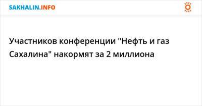 Участников конференции "Нефть и газ Сахалина" накормят за 2 миллиона - sakhalin.info - Сахалинская обл.