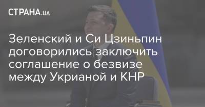 Владимир Зеленский - Си Цзиньпин - Зеленский и Си Цзиньпин договорились заключить соглашение о безвизе между Укрианой и КНР - strana.ua - Китай - Украина