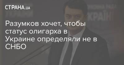 Владимир Зеленский - Дмитрий Разумков - Разумков хочет, чтобы статус олигарха в Украине определяли не в СНБО - strana.ua - Украина